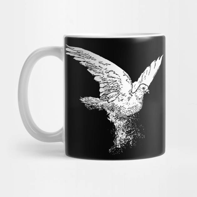 White Dove Dove of Peace Dispersion Effect by HBfunshirts